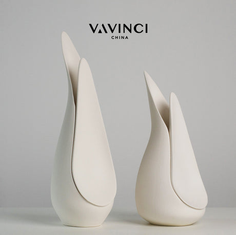 VAVINCI Alhambra Minimalist Modern White Ceramic Flower Vase from VAVINCI