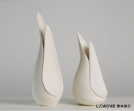 VAVINCI Alhambra Minimalist Modern White Ceramic Flower Vase from VAVINCI