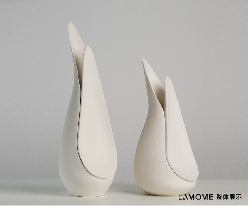 VAVINCI Alhambra Minimalist Modern White Ceramic Flower Vase from VAVINCI