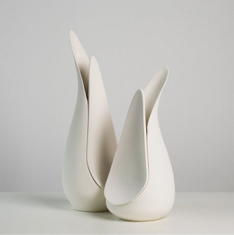 VAVINCI Alhambra Minimalist Modern White Ceramic Flower Vase from VAVINCI