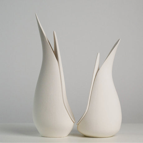 VAVINCI Alhambra Minimalist Modern White Ceramic Flower Vase from VAVINCI