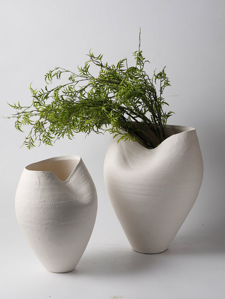 VAVINCI Amaterasu Elegant Notched Ceramic Vase from VAVINCI