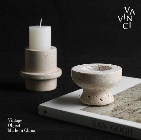 VAVINCI Arishia Luxury Natural Marble Candlestick Ornaments from VAVINCI