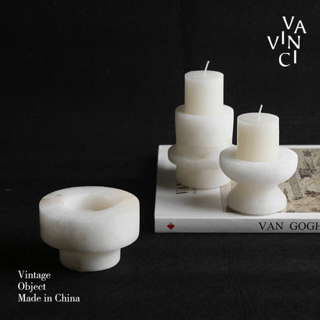 VAVINCI Arishia Luxury Natural Marble Candlestick Ornaments from VAVINCI