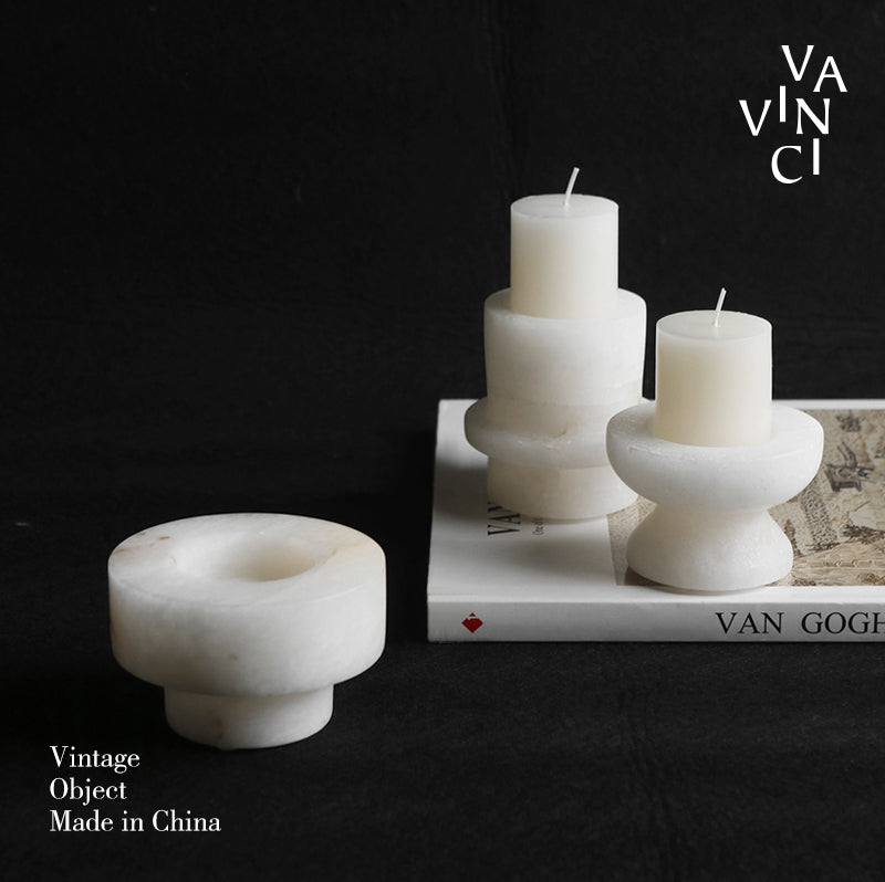VAVINCI Arishia Luxury Natural Marble Candlestick Ornaments from VAVINCI