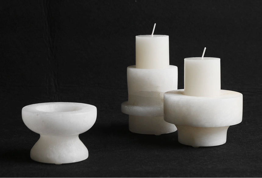 VAVINCI Arishia Luxury Natural Marble Candlestick Ornaments from VAVINCI