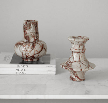 VAVINCI Calypso Luxe French Light Natural Marble Vase from VAVINCI