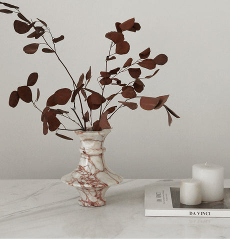 VAVINCI Calypso Luxe French Light Natural Marble Vase from VAVINCI