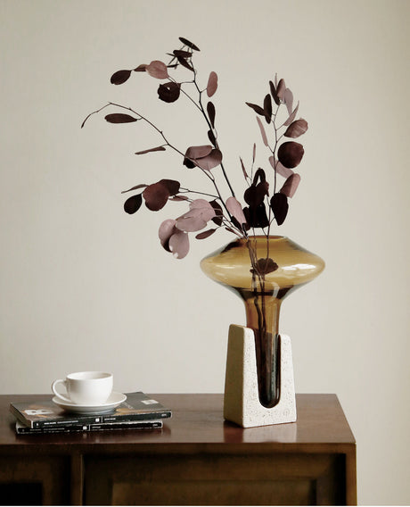 VAVINCI Candelaria Exquisite Brown Glass Vase from VAVINCI
