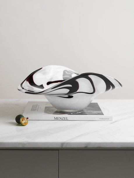 VAVINCI Elowen Elegant Two-Color Streamlined Glass Fruit Plate from VAVINCI