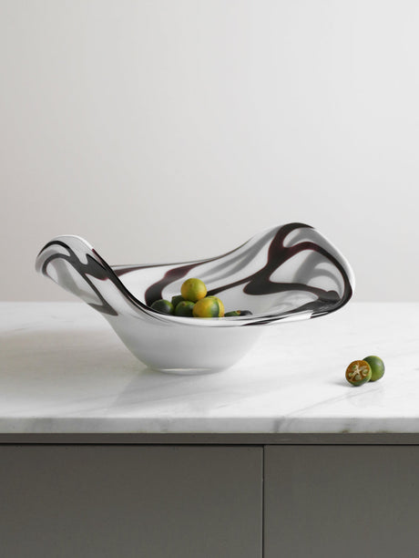 VAVINCI Elowen Elegant Two-Color Streamlined Glass Fruit Plate from VAVINCI