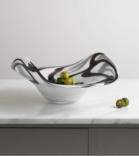 VAVINCI Elowen Elegant Two-Color Streamlined Glass Fruit Plate from VAVINCI
