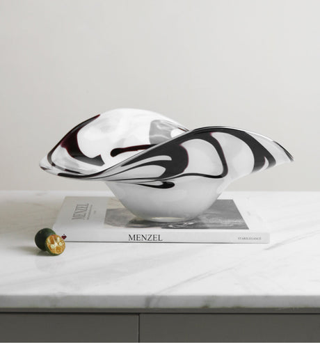 VAVINCI Elowen Elegant Two-Color Streamlined Glass Fruit Plate from VAVINCI