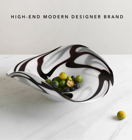 VAVINCI Elowen Elegant Two-Color Streamlined Glass Fruit Plate from VAVINCI