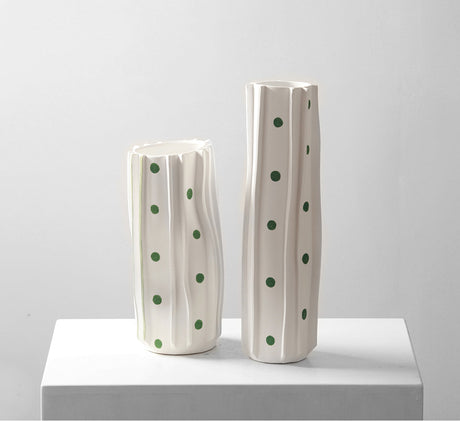 VAVINCI Isolde Striped Polkadot Handmade Ceramic Vase from VAVINCI