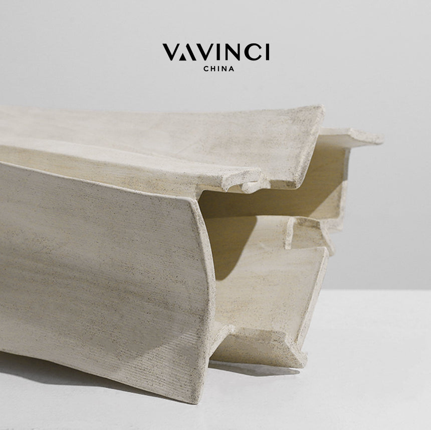 VAVINCI Juniper Minimalist White Ceramic Wabi-Sabi Vase from VAVINCI