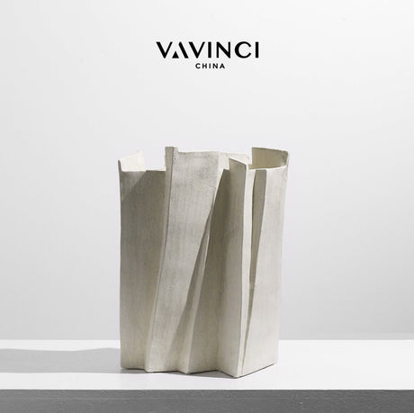 VAVINCI Juniper Minimalist White Ceramic Wabi-Sabi Vase from VAVINCI