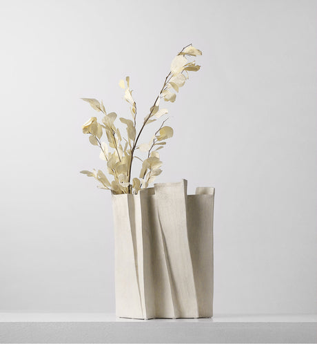 VAVINCI Juniper Minimalist White Ceramic Wabi-Sabi Vase from VAVINCI