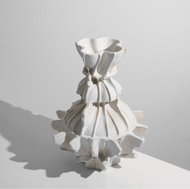 VAVINCI Keisuke Modern Simple Beige Art Grid Ceramic Flower Vase Decor from VAVINCI
