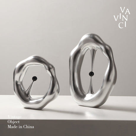 VAVINCI Lysandra Nordic Gray Abstract Geometric Ceramic Ornament from VAVINCI