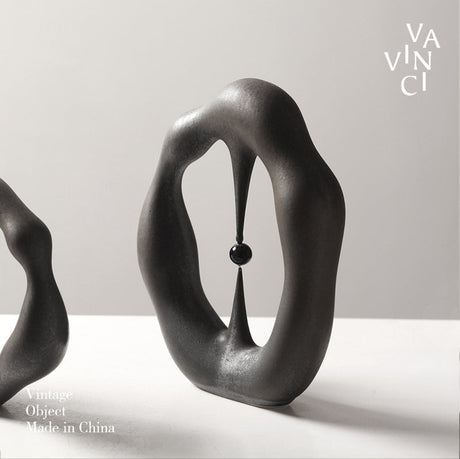 VAVINCI Lysandra Nordic Gray Abstract Geometric Ceramic Ornament from VAVINCI