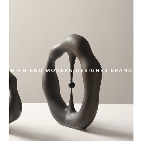 VAVINCI Lysandra Nordic Gray Abstract Geometric Ceramic Ornament from VAVINCI