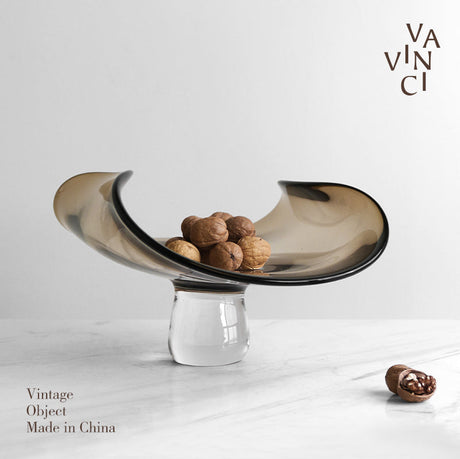 VAVINCI Mariposa Elegant Brown Glass Luxury Plate from VAVINCI