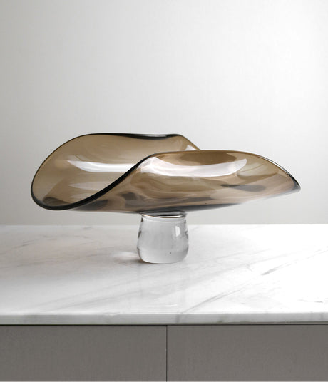 VAVINCI Mariposa Elegant Brown Glass Luxury Plate from VAVINCI
