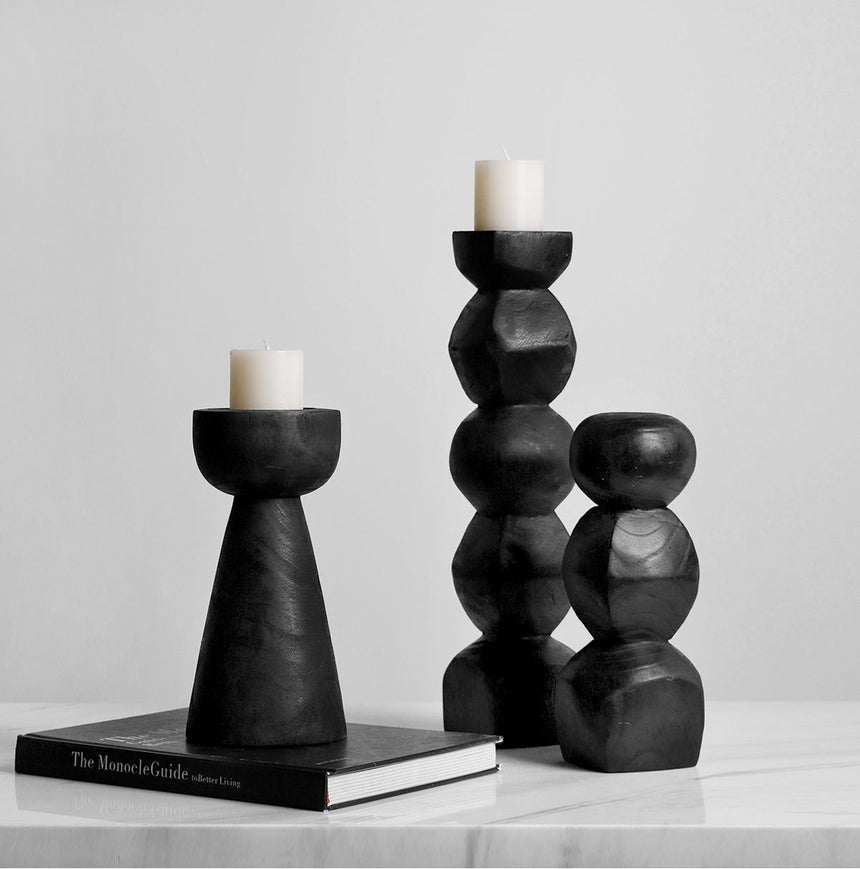 VAVINCI Marisol Artistic Wooden Candleholder for Hotel Décor from VAVINCI