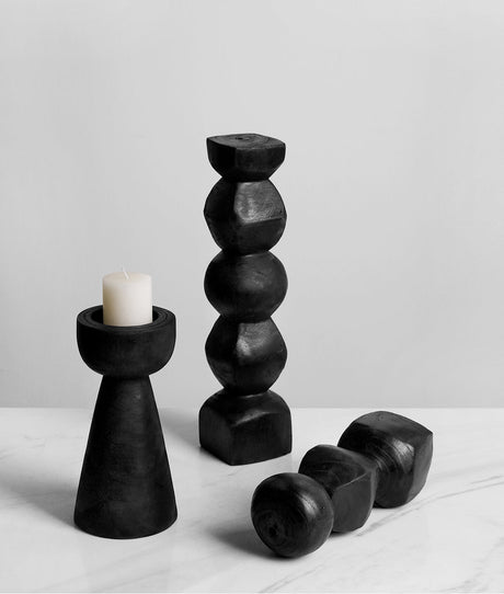VAVINCI Marisol Artistic Wooden Candleholder for Hotel Décor from VAVINCI