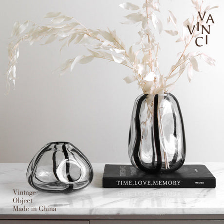 VAVINCI Mitsuki Elegant Glass Floral Centerpiece Vase from VAVINCI