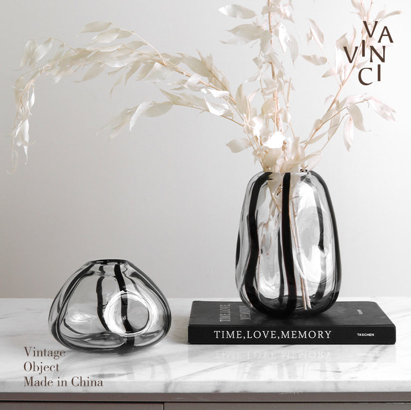 VAVINCI Mitsuki Elegant Glass Floral Centerpiece Vase from VAVINCI