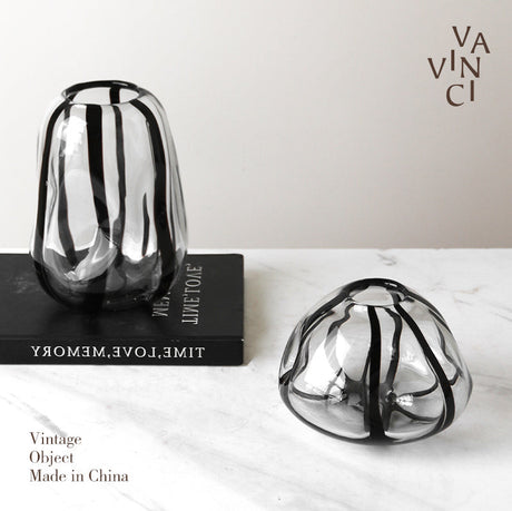 VAVINCI Mitsuki Elegant Glass Floral Centerpiece Vase from VAVINCI