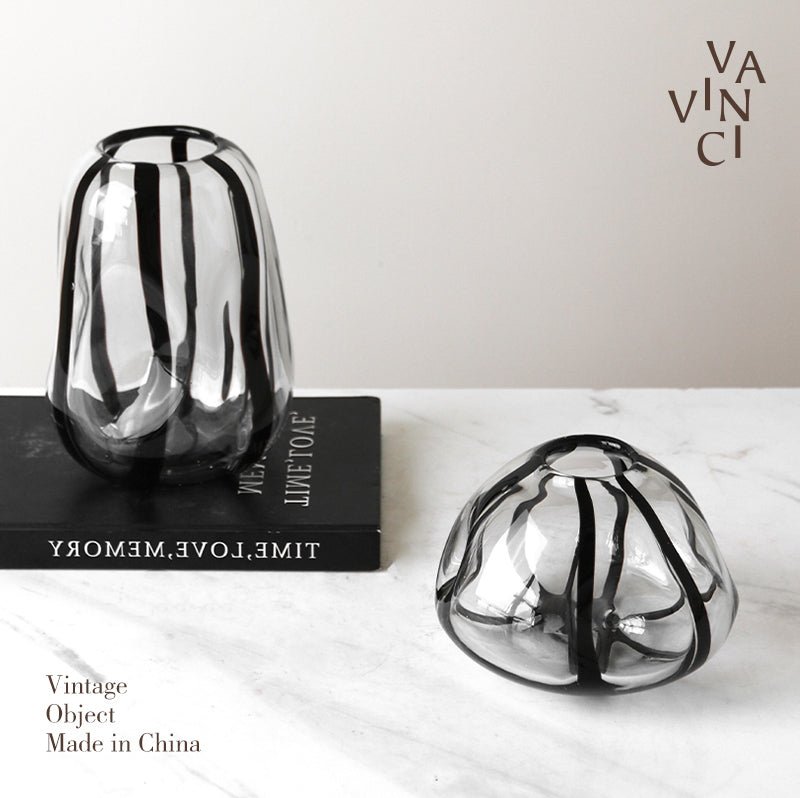 VAVINCI Mitsuki Elegant Glass Floral Centerpiece Vase from VAVINCI