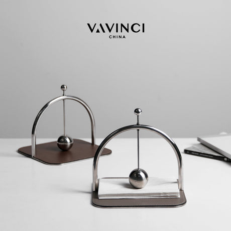 VAVINCI Paloma Modern Metal Leather Paper Towel Rack from VAVINCI
