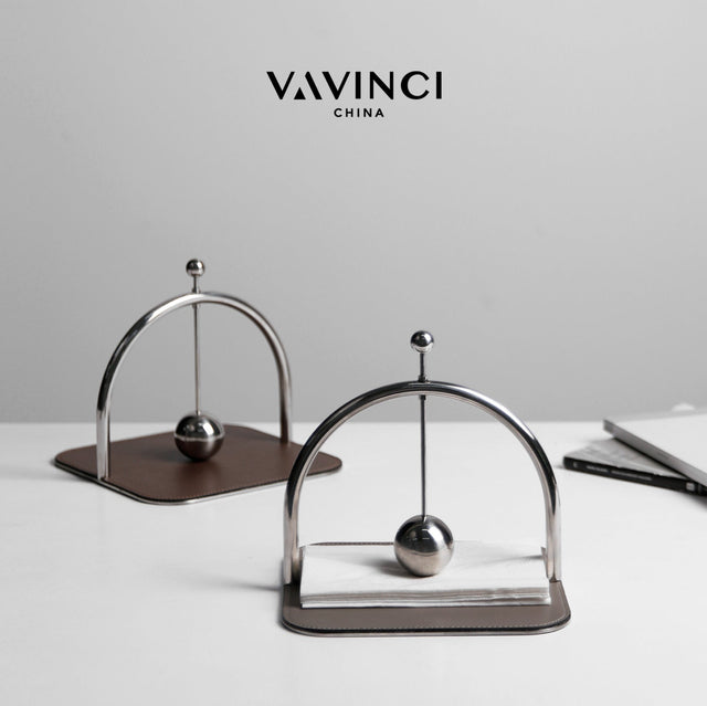 VAVINCI Paloma Modern Metal Leather Paper Towel Rack from VAVINCI
