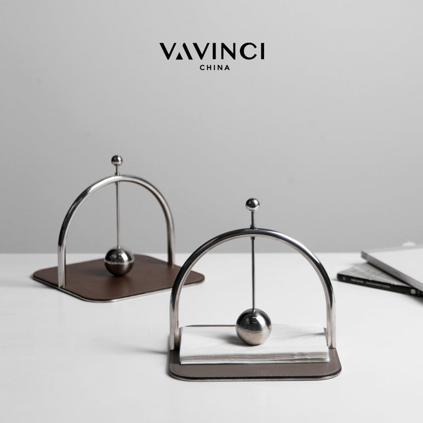 VAVINCI Paloma Modern Metal Leather Paper Towel Rack from VAVINCI