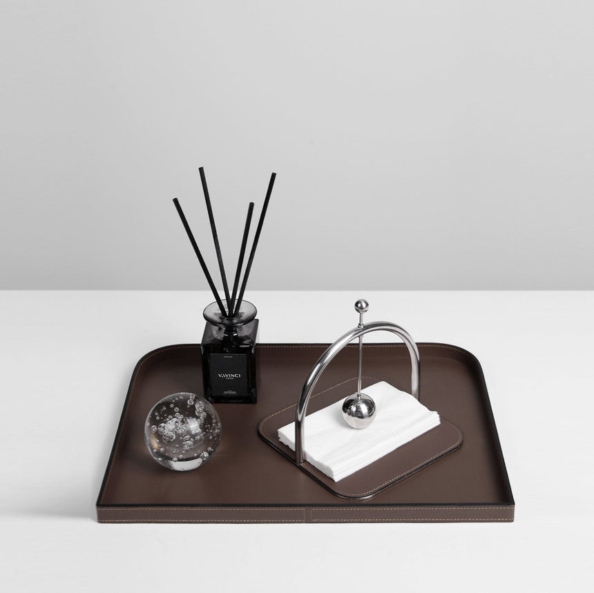 VAVINCI Paloma Modern Metal Leather Paper Towel Rack from VAVINCI