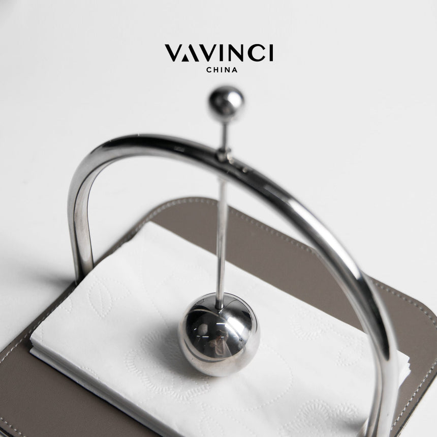 VAVINCI Paloma Modern Metal Leather Paper Towel Rack from VAVINCI