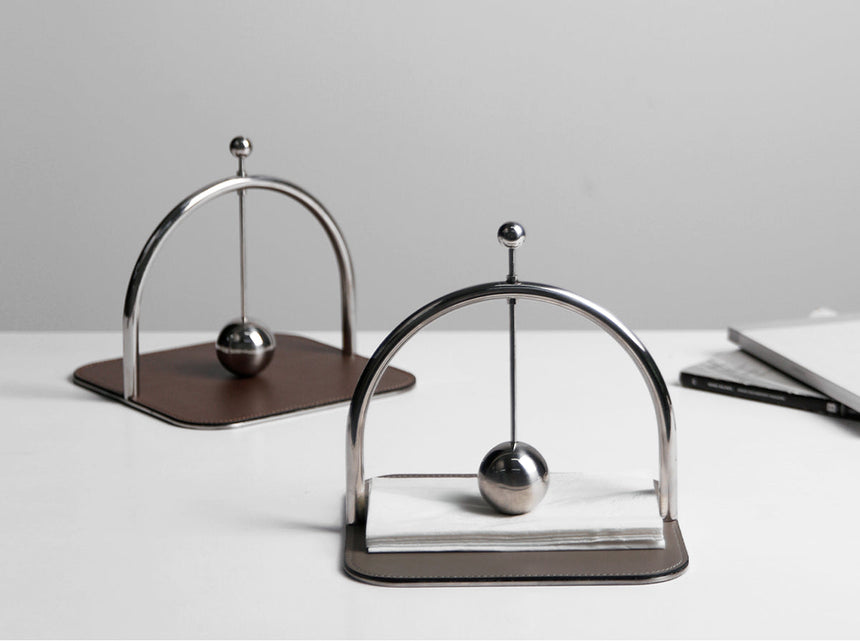 VAVINCI Paloma Modern Metal Leather Paper Towel Rack from VAVINCI