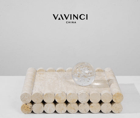 VAVINCI Soraya Elegant Luxury Travertine Marble Tray from VAVINCI