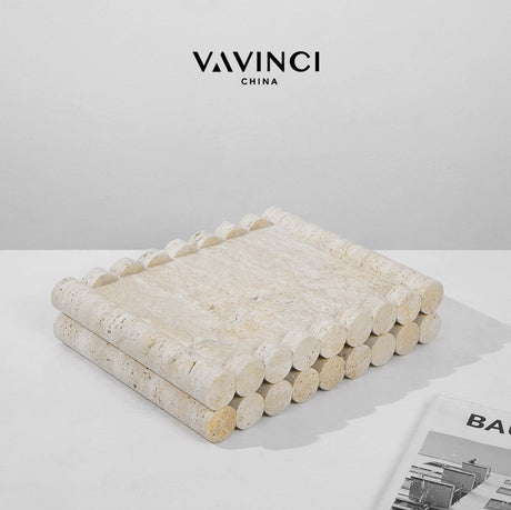 VAVINCI Soraya Elegant Luxury Travertine Marble Tray from VAVINCI