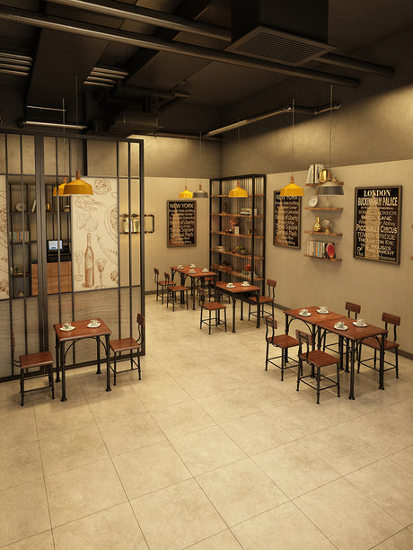 WEIMEI Ainsworth Rustic Industrial Design Table & Chair Set from WEIMEI