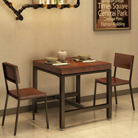WEIMEI Marcellus Rustic Natural Wooden Square Milk Tea Table High Chair from WEIMEI