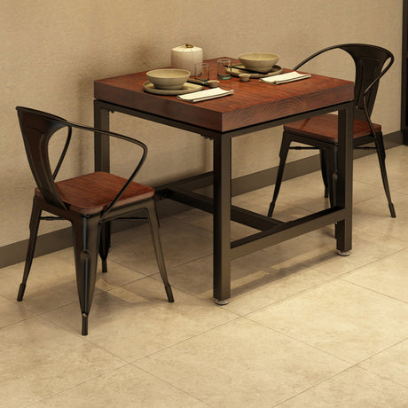 WEIMEI Marcellus Rustic Natural Wooden Square Milk Tea Table High Chair from WEIMEI