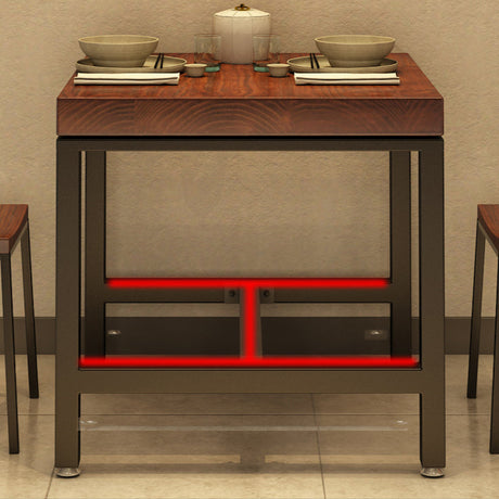 WEIMEI Marcellus Rustic Natural Wooden Square Milk Tea Table High Chair from WEIMEI