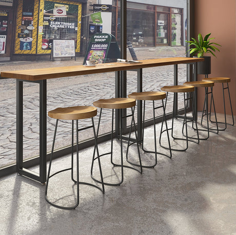 WEIMEI Santiago Rustic Industrial Iron Art Solid Wood Bar Table from WEIMEI