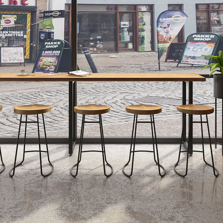 WEIMEI Santiago Rustic Industrial Iron Art Solid Wood Bar Table from WEIMEI