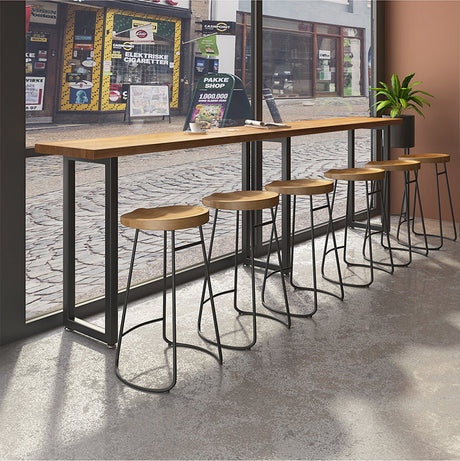 WEIMEI Santiago Rustic Industrial Iron Art Solid Wood Bar Table from WEIMEI
