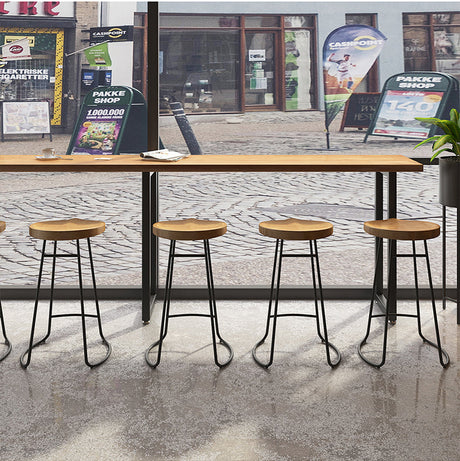 WEIMEI Santiago Rustic Industrial Iron Art Solid Wood Bar Table from WEIMEI